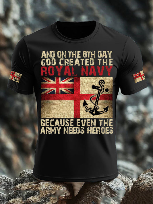 Men's British Veteran imitation cotton short-sleeved T-shirt