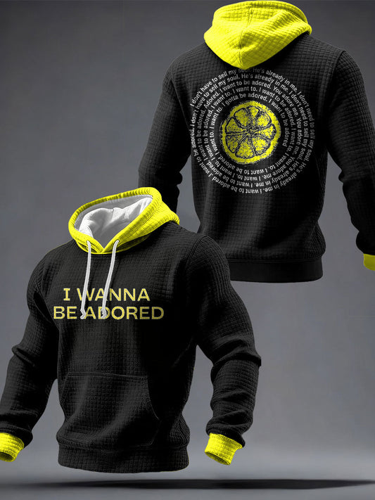 Men's I Wanna Be Adored Lemon Roses Music Lover Printed Hoodie
