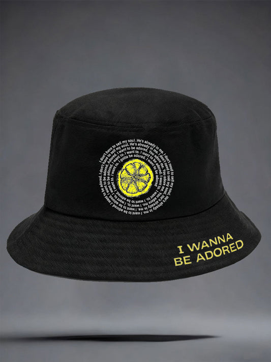 Unisex I Wanna Be Adored Lemon Roses Music Lover Printed Hat
