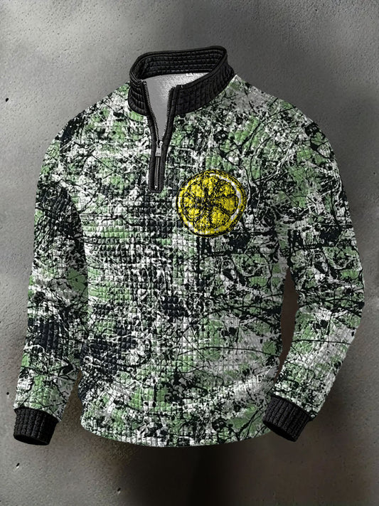 Men's Roses Music Lover Lemon Printed Sweatshirt