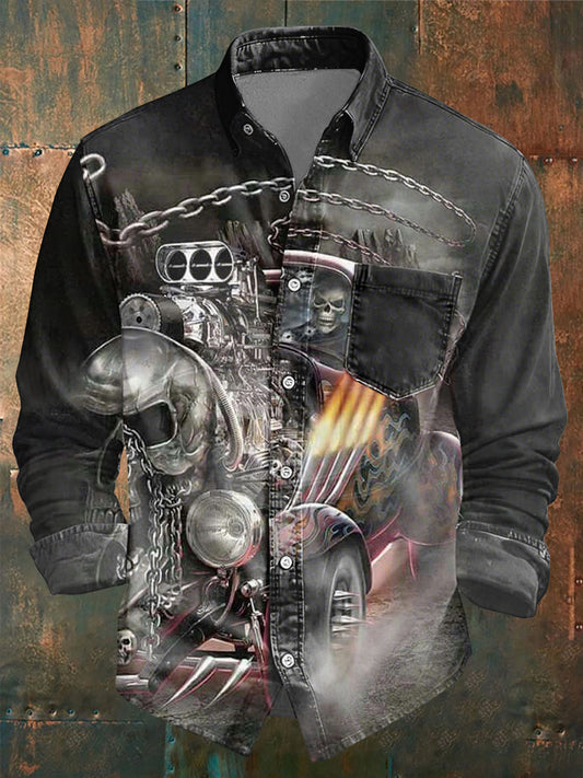 Men's Rock Music Inspired Pocket Shirt
