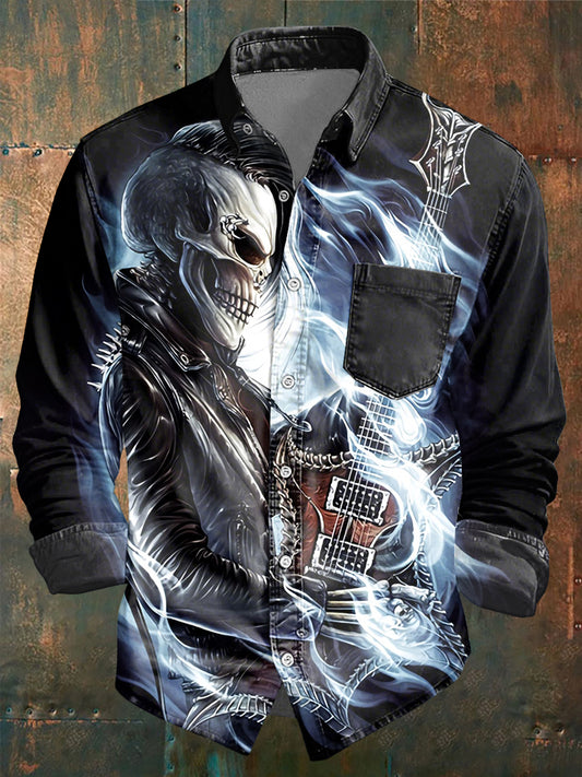 Men's Rock Music Inspired Pocket Shirt
