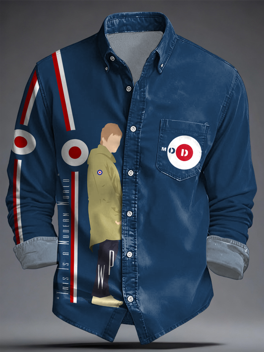 Men's UK Mod Music Lover Printed Shirt
