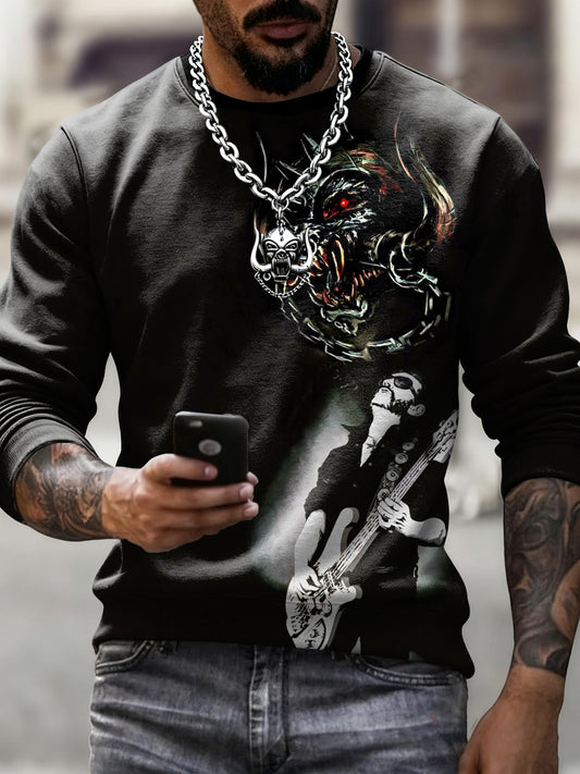 Men's Rock Band Inspired Crew Neck Sweatshirt