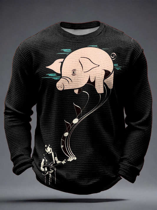 Men's UK Music Lover Printed Waffle Tops