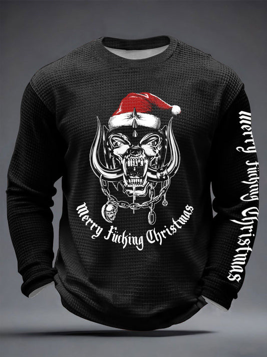 Men's Merry Fuking Christmas Waffle Long Sleeve T-Shirt