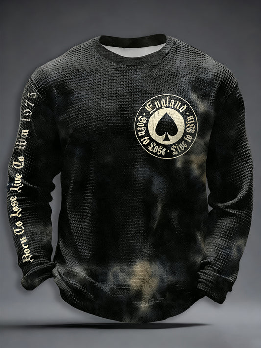 Men's Rock Music Inspired Waffle Long Sleeve T-Shirt