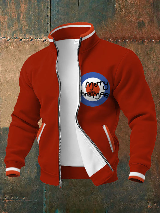 Men's UK Mods Music Lover Christmas Printed Coat