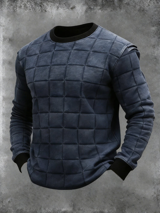 Men's Vintage Geometric Pattern Crew Neck Sweatshirt