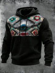 Men's Vintage Western  Aztec Hoodie with Pockets